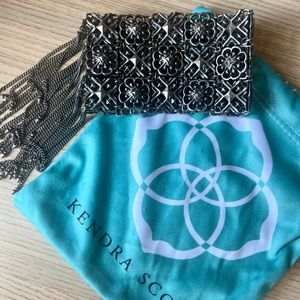 RARE Kendra Scott Iris Fringe Statement Cuff Bracelet - Antique Silver